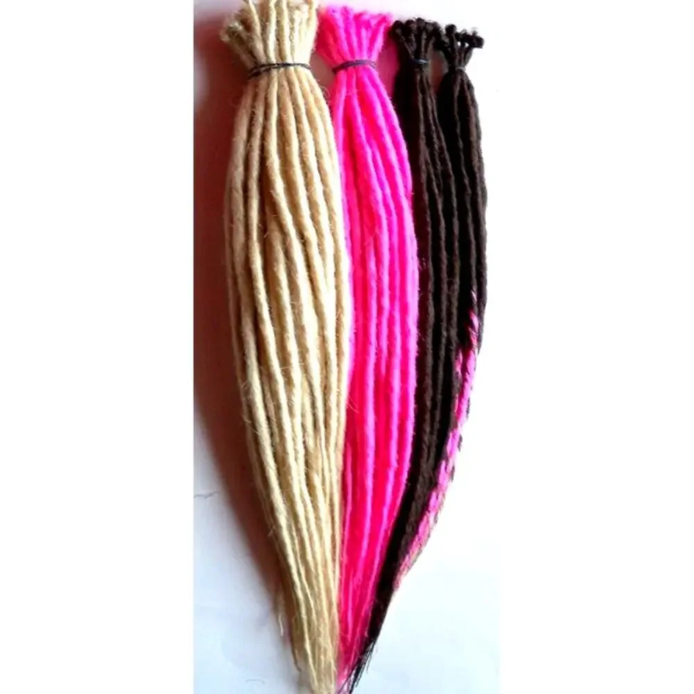 60 SE Single Ended Dreads Dreadlocks Hair Extensions Blonde Pink Dark Brown